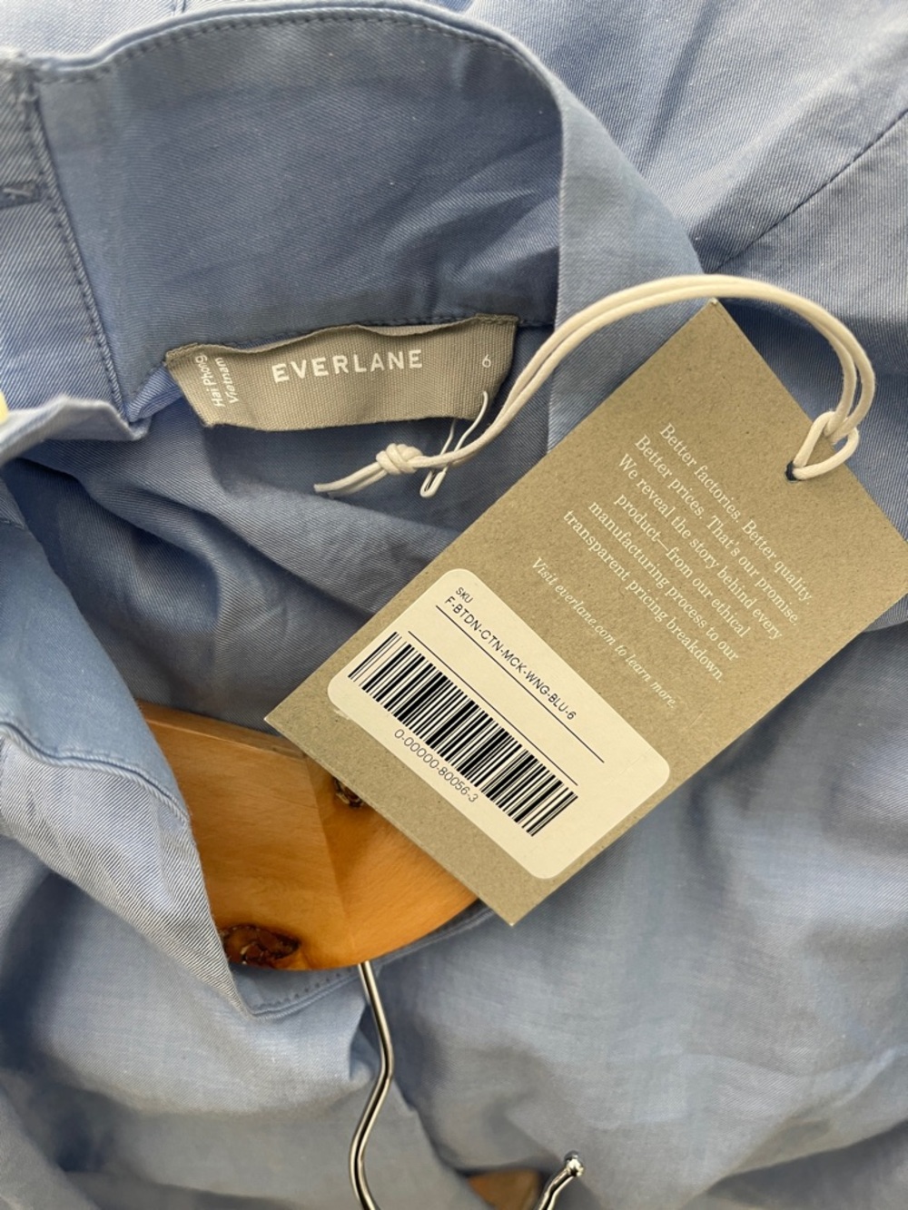 NWT Everlane Cotton Wing Shoulder Blouse Top Size 6 - Picture 4 of 4